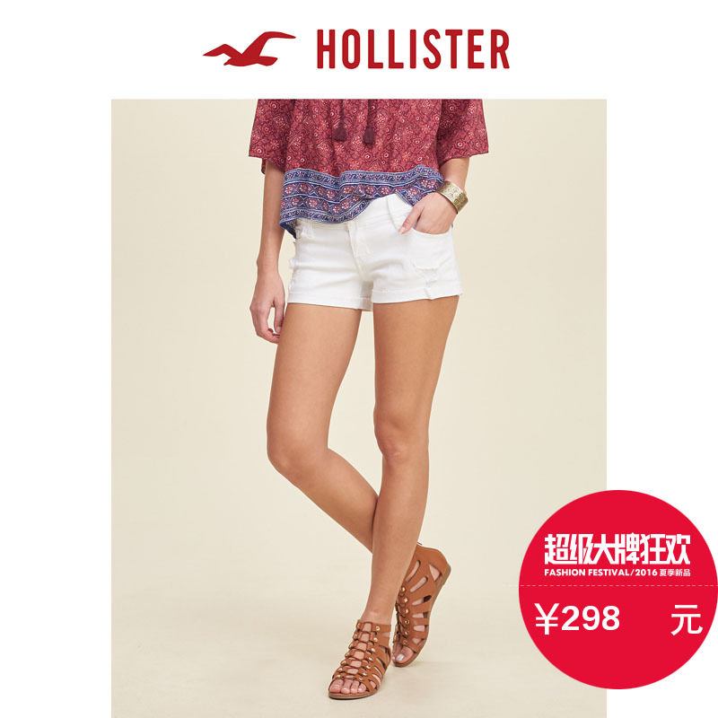 Hollister 低腰牛仔超短短裤 女 117762
