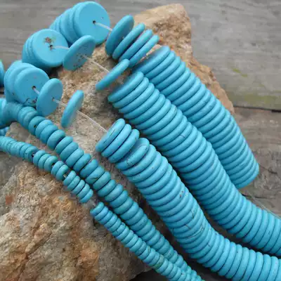 Turquoise spacer bead buckle 6 -- 20mm loose beads with bead buckle gasket DIY handmade jewelry material