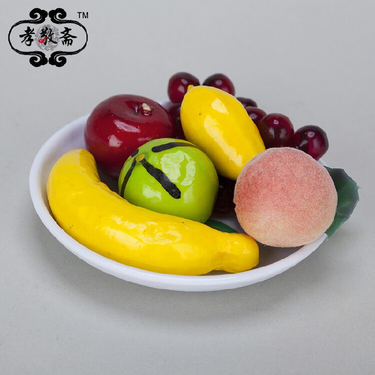 Funeral Plastic Emulation Water Fruits Pan Five Fruits Banana Grape Peach Green Orange Apple Mango Bone Ash Case Pendulum-Taobao
