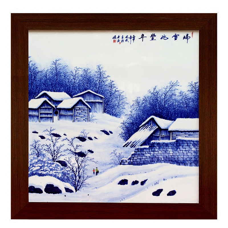 Porcelain plate painter jingdezhen hand - made archaize to hang in the living room sofa setting wall ceramic painting Porcelain plate painting square