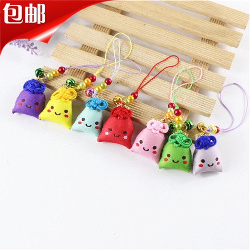 Dragon Boat Festival small sachet mobile phone lanyard hanging jewelry cute smiling face pendant bag hanging Japanese sachet