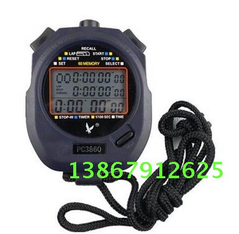 Tianfu PC3860 stopwatch three-row 60-meter waterproof multifunctional electronic second meter timer running running table