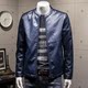 Mr. 20 2018 thanh niên mới xe máy da nam thủy triều Slim phiên bản Hàn Quốc đẹp trai mùa xuân và mùa thu cổ áo khoác nam áo khoác nam có mũ Quần áo lông thú