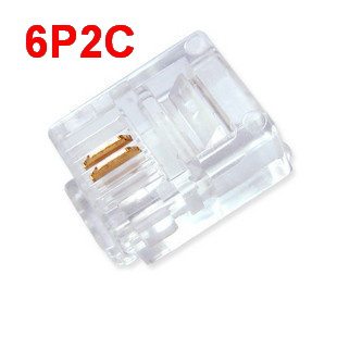 (Telecom Exclusive) RJ11 Crystal Head Phone Crystal Head Phone Head Two-Core Crystal Head 6P2c Crystal Head