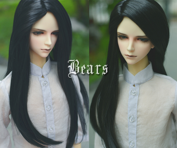 The Bears of the Bears: BJ D wig 1 3 Uncle imitating the horse fur-split long hair-black spot