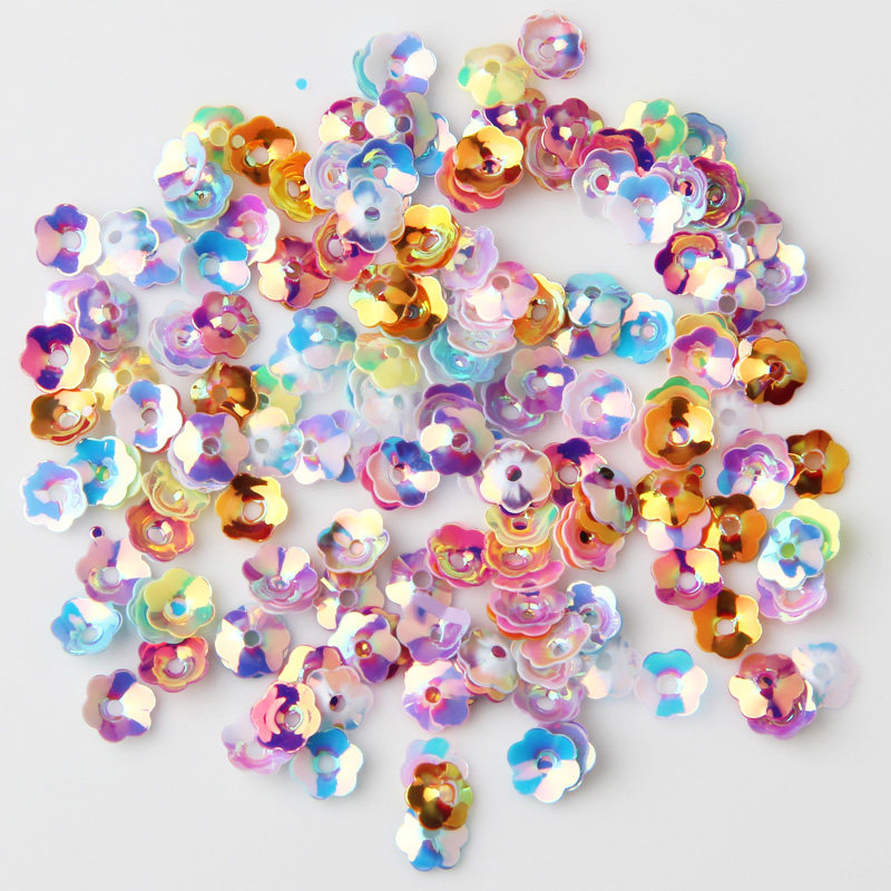 6mm gold light sequin flowers sequel to dance dress Belly Leather Dance Accessories Pearl Film imported bright sheet 350 pieces