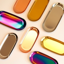 Minoins Nordic minimalist design elliptical stainless steel accommodating trays Desktop stationery cutlery key disposal tray