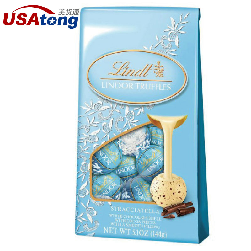 美国Lindt瑞士莲 软心巧克力礼袋 香草冰激凌 浅蓝包装144g 12颗