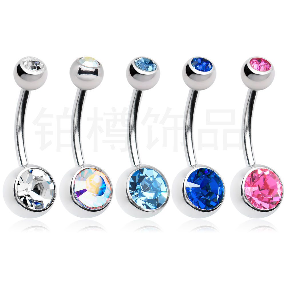 Classic basic nail titanium steel hypoallergenic belly button ring belly button jewelry umbilical nail extra long rod thick needle fine needle short rod