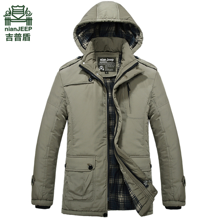 nian jeep/吉普盾男士休闲加绒加厚棉衣外套