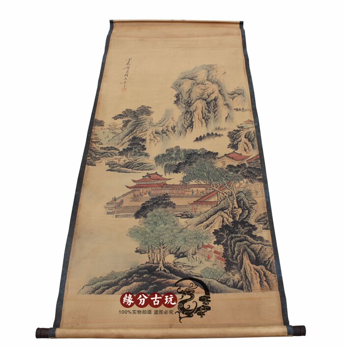 Imitation Ancient China Hall Imitation Ancient Character Painting in Chinese Painted Living Room Painting Landscape Painting landscape painting Zhang Daqian Mountain Landscape Painted 2 has been framed
