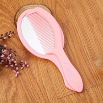 Handle small mirror with comb set Retro portable makeup mirror Foldable desktop Princess Mirror
