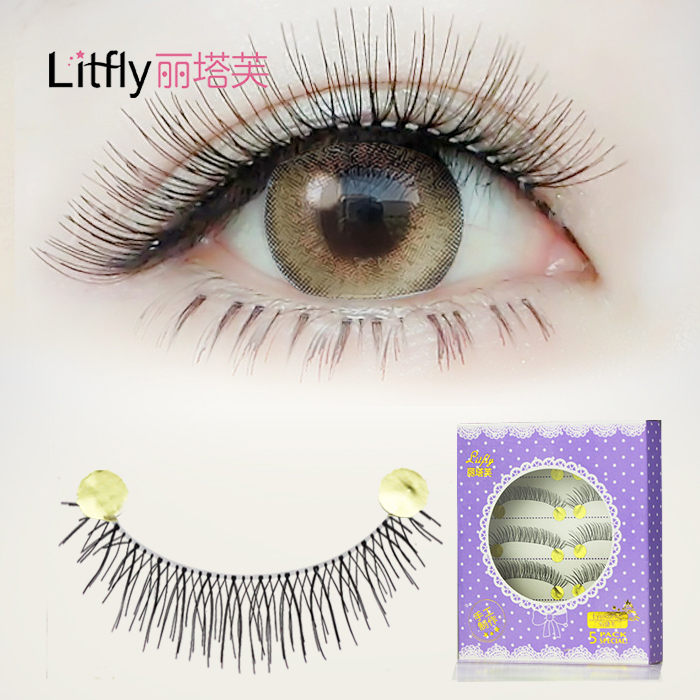 Litfly丽塔芙透明梗218 手工假睫毛 自然裸妆 浓密5对
