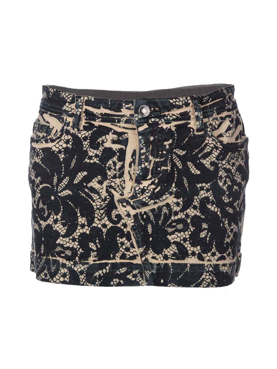 Dolce&Gabbana 黑色印花直筒半身裙