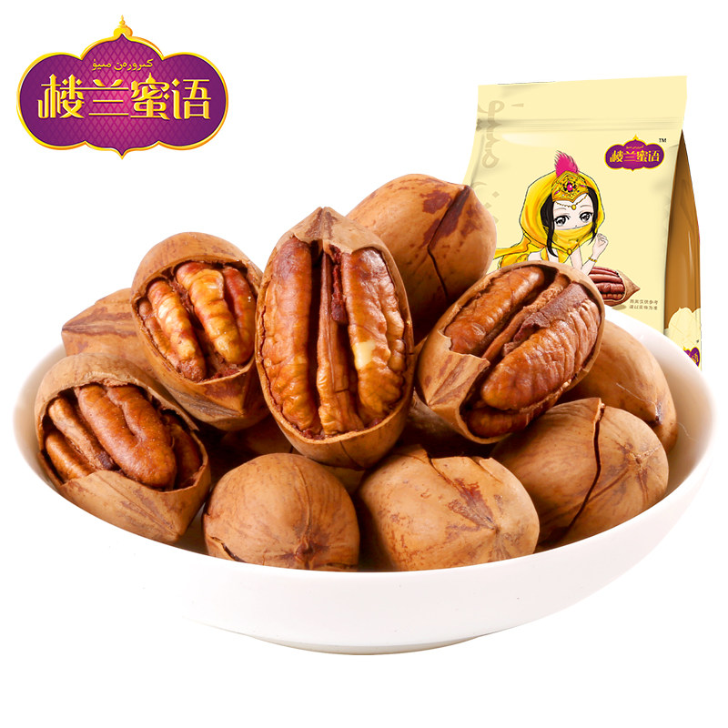 【天猫超市】楼兰蜜语奶香碧根果215g坚果零食特产手剥奶油长寿果