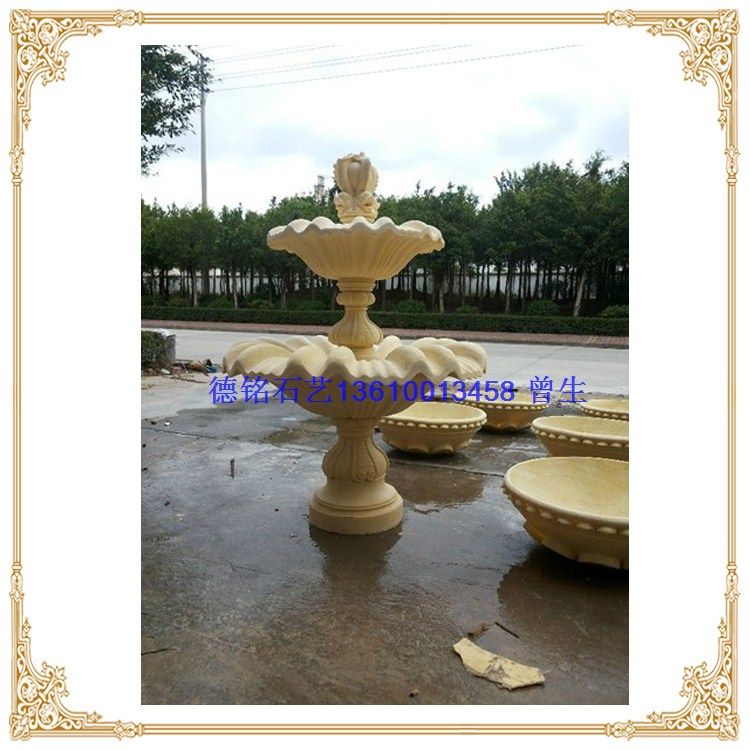 Sandstone Relief Garden Forest Landscape Glass Fiber Sculpture Fountain Sandstone Sculpted Water Bowl Hotel Villa Waterscape Fountain
