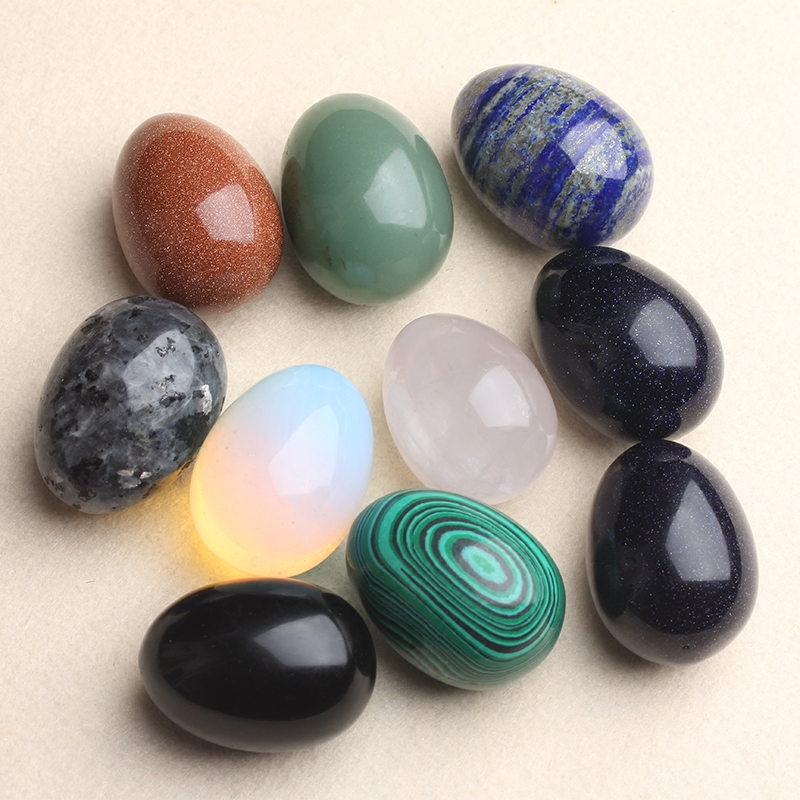 Lapis Lazuli, Aventurine, Obsidian, Blue Sandstone Powder, Crystal Egg, Health Care Crystal Egg Ball for Hand Massage