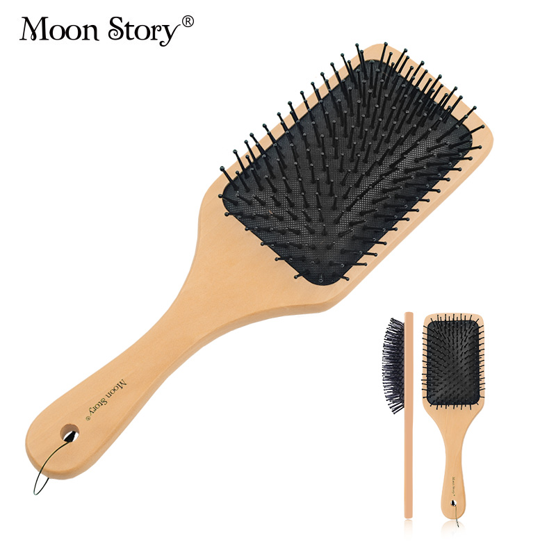 Moonstory/萌黛儿实木气囊梳 卷发梳按摩头皮护发梳 气垫大板梳子