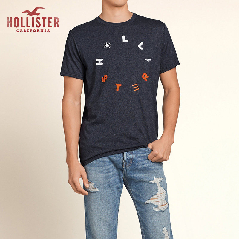 Hollister 徽标贴花图案 T 恤 男 101657