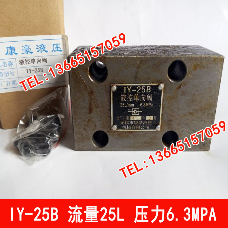 IY-25B Hydraulic Control Check Valve IY-25 Pipe Check Valve 6 3MPA Kanghao Hydraulic Huadao Hydraulic