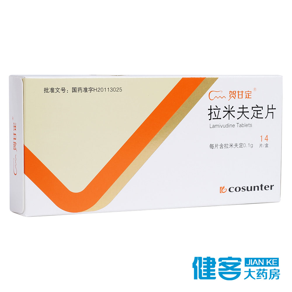 贺甘定 拉米夫定片 0.1g*14片/盒