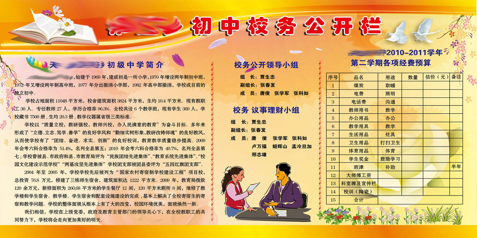 592办公装饰海报展板素材27初中校务公开栏