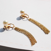 Ear-less painless invisible mosquito coil ear clip simple pendant tassel natural freshwater steamed bread pearl ear ornament