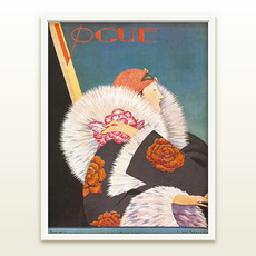 Креативные закладки vogue百年经典插画之高贵妇人海报h款 欧美复古墙面装饰品 现代壁饰 品味家居