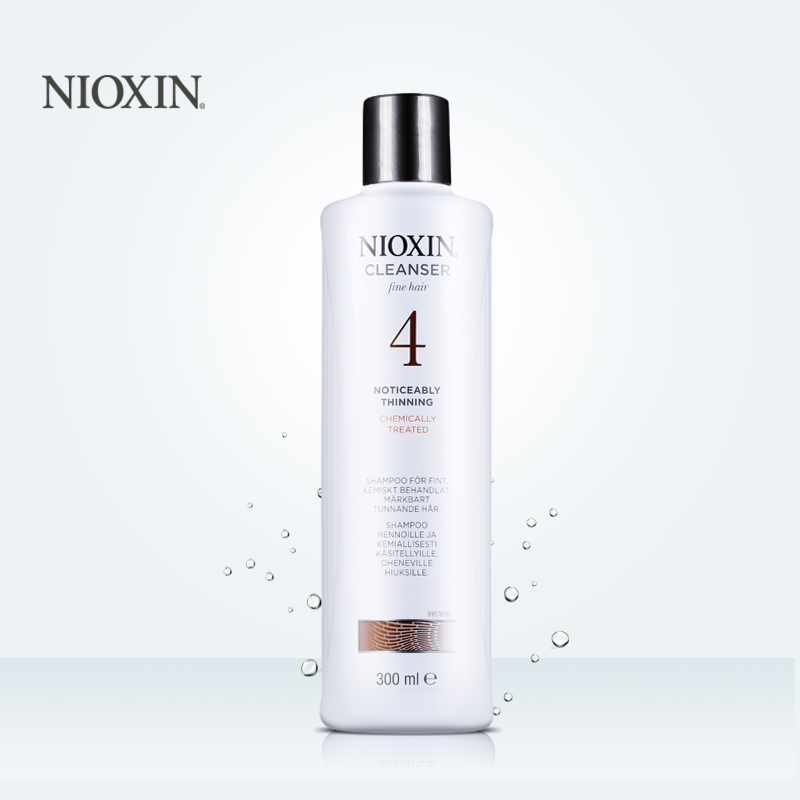 美国进口 NIOXIN防脱生发4号洗发水300ml烫染严重受损头发增长液