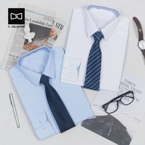 CSO casual twill spring summer mens business dress long sleeve white shirt professional tooling Korean slim solid color