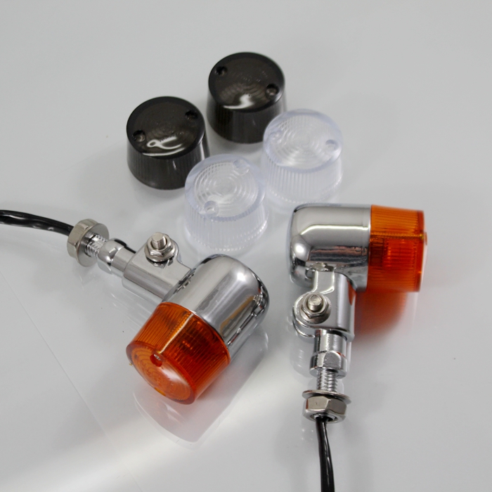 オートバイの金属製方向指示灯を改造したレトロなオートバイの方向指示灯のペア価格