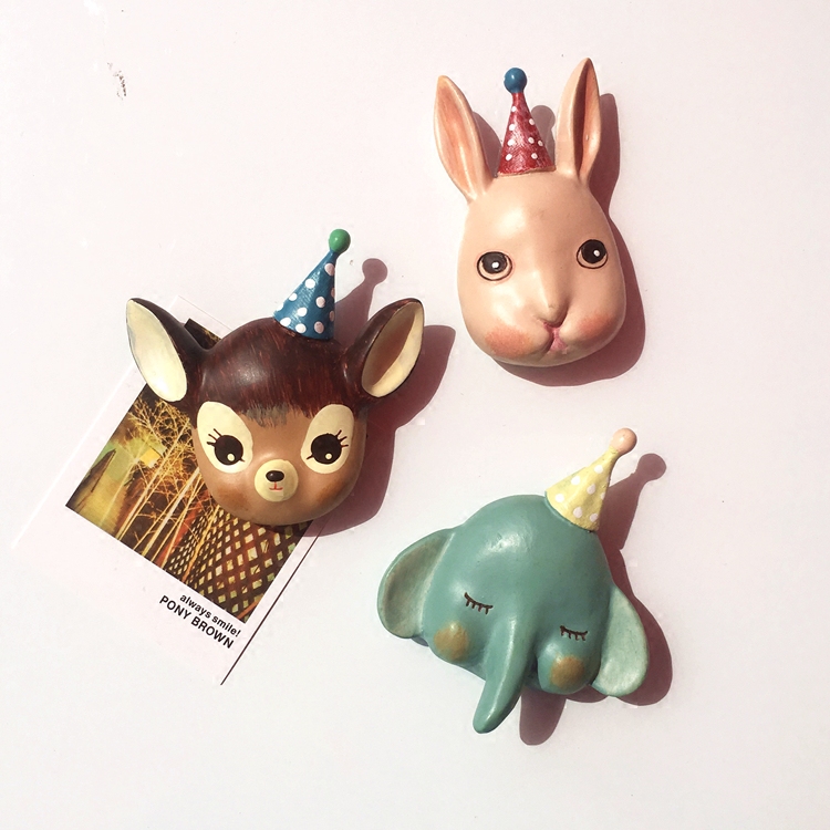 Senteo Circus Cartoon Three-dimensional Small Animal Magnet Fridge With Magnet Suction Photo Magnet 
