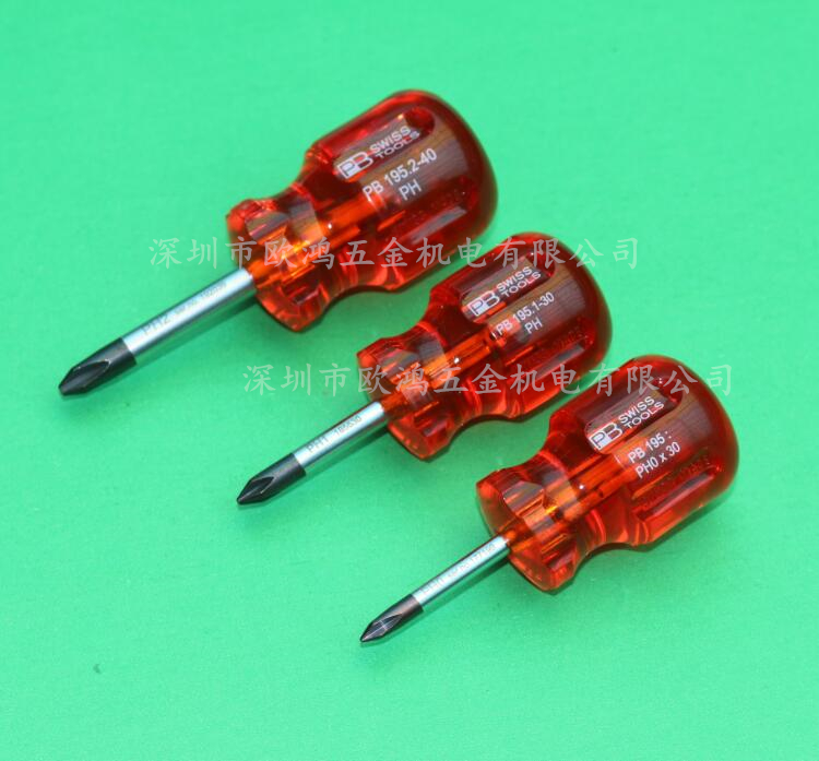 Imported Swiss PB Tools 195 Series PH0 1 2 Short knife head Short handle Cross screwdrivers screwdrivers screwdrivers