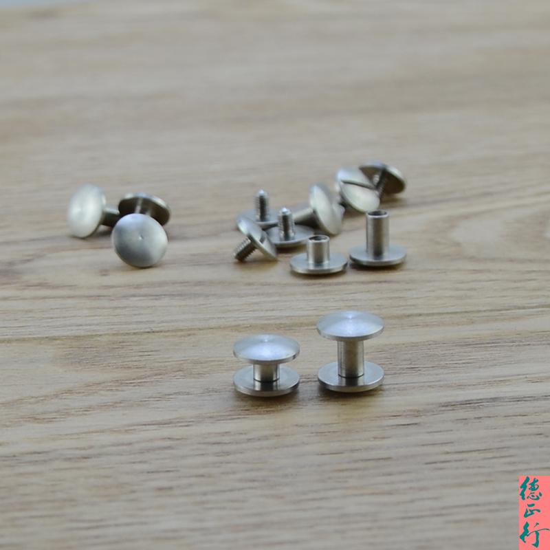 Stainless steel belt buckle screws Handmade belt head Stainless steel screws Vegetable tanned leather carved belt buckle accessories