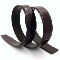 Headless strap Bar 3 8 Male genuine leather Crocodile grain Smooth Buckle Belt body headband Bull Leather Unled Pants Strap Accessories