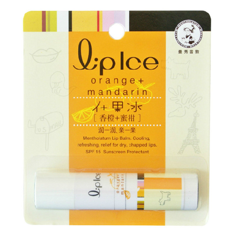 包邮曼秀雷敦什果冰润唇膏 香橙蜜柑 男女去干裂细纹无色护唇膏
