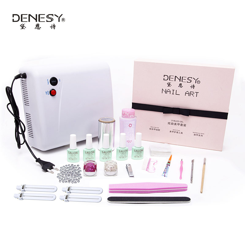 DENESY/黛恩诗初学者美甲光疗胶指甲油胶工具全套甲光疗灯套装