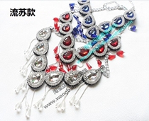 Japanese and Korean water drops gem rhinestone necklace non-woven bottom clothing accessories sweater necklace clothing collar decoration Diamond