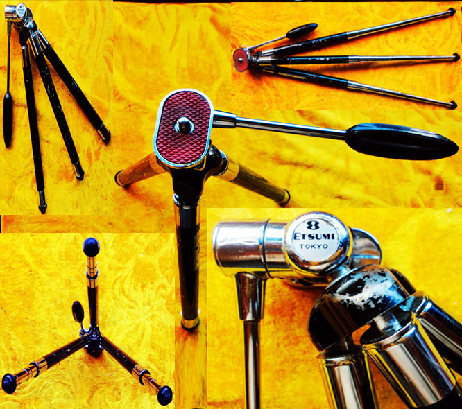 Japan Tokyo Yimi company old camera copper tube 8 eight sections pull-out tripod bracket full function normal