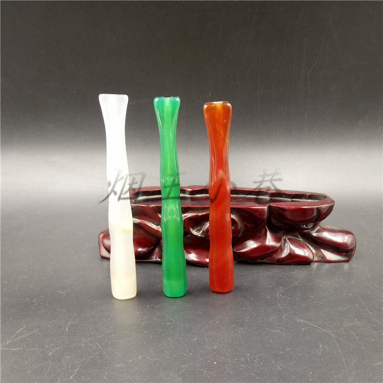 Natural bamboo hole tobacco smoke long jade smoke tobacco tobacco tobacco tobacco tobacco tobacco three color can be selected to send gifts