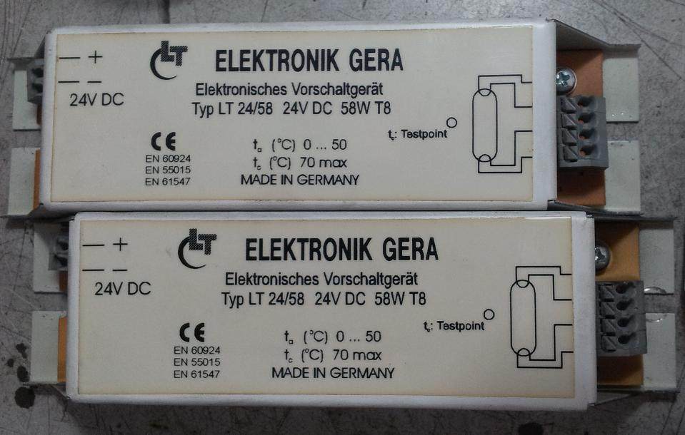 ELEKTRONIK GERA LT24 58 24VDC 58WT8 INVERTER UV Ballast