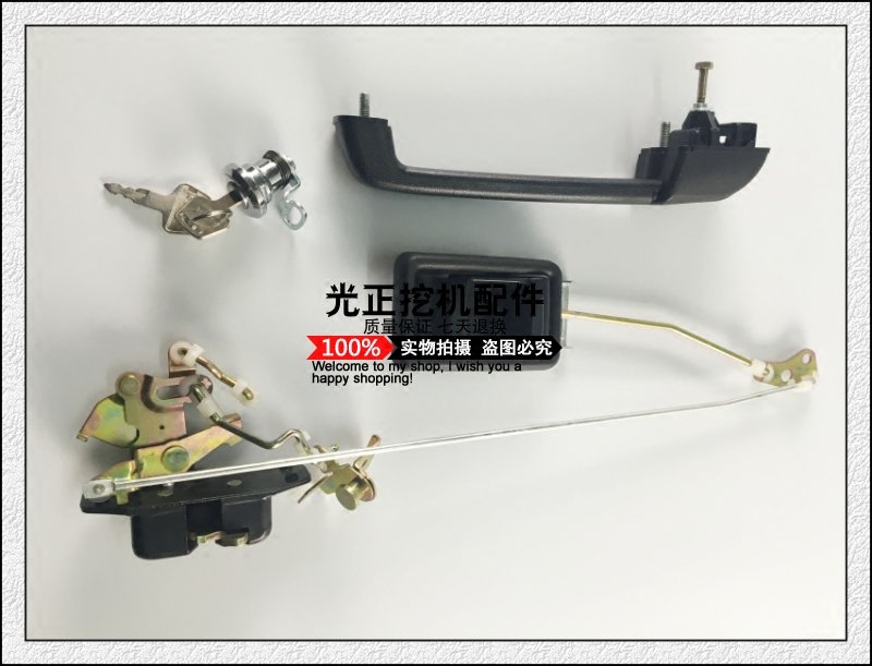 Application of Kato HD820-3R digger cab door lock new door lock inner and outer handle lock block lock core