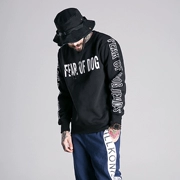 Hàn Quốc oversize cổ tròn BF gió in hip hop đường phố Mỹ giản dị áo hoodie trùm đầu nam và nữ