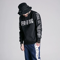 Hàn Quốc oversize cổ tròn BF gió in hip hop đường phố Mỹ giản dị áo hoodie trùm đầu nam và nữ áo hoodie cặp