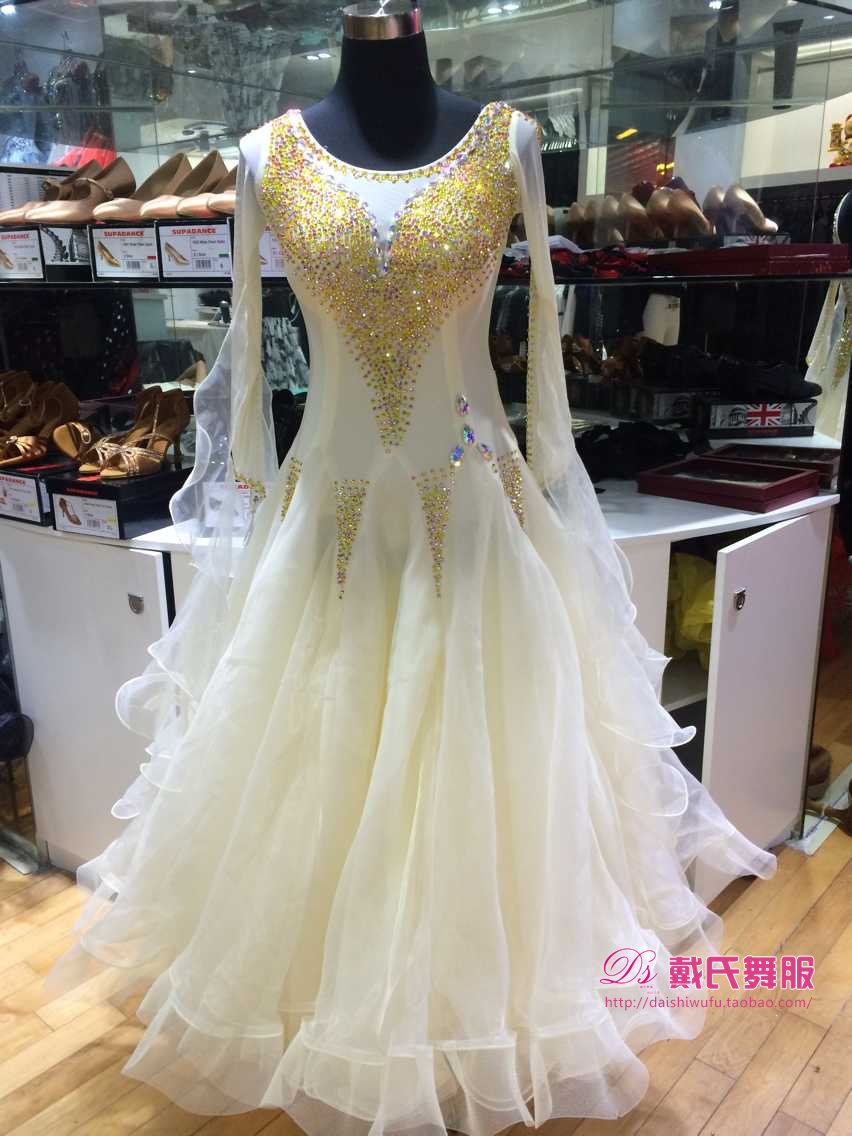 Dancer's new luxury national standard dance dress Modena dress for a big swing dress Long sleeves A