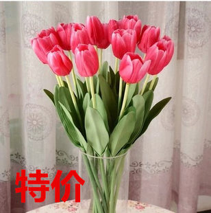 Tulip Simulation Flower Silk Flower Flower Decoration Flower Living Room Flower Art Single Flower Hotel Restaurant Manufacturer Project