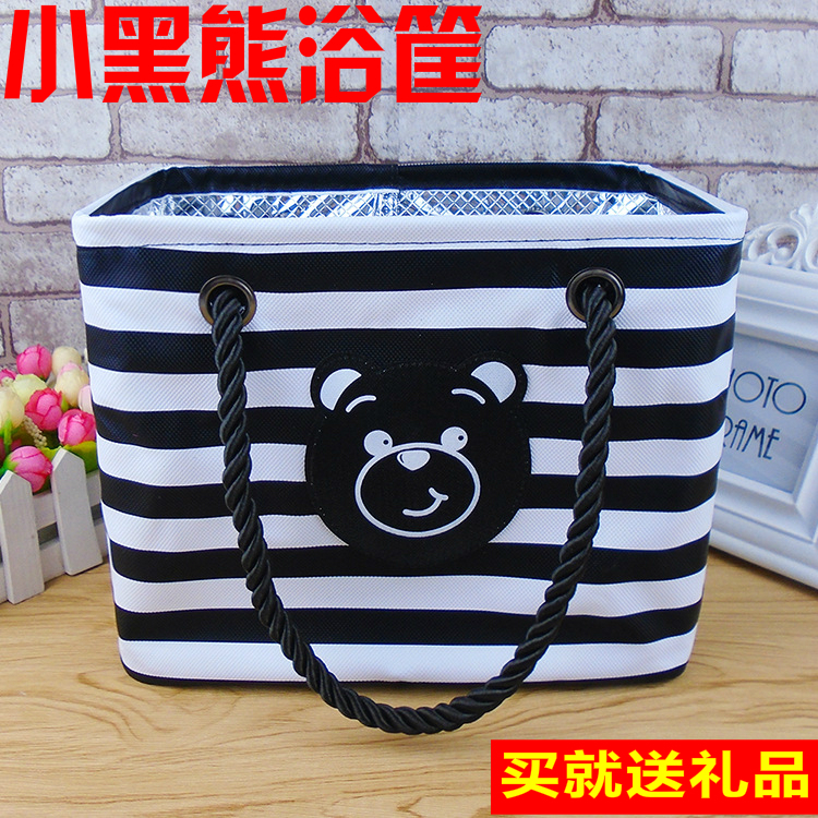 Bath Basket Portable Bath Basket Korean Large Wash Bag Outdoor Swimming Hot Spring Bath Storage Bag Waterproof Bath Pocket