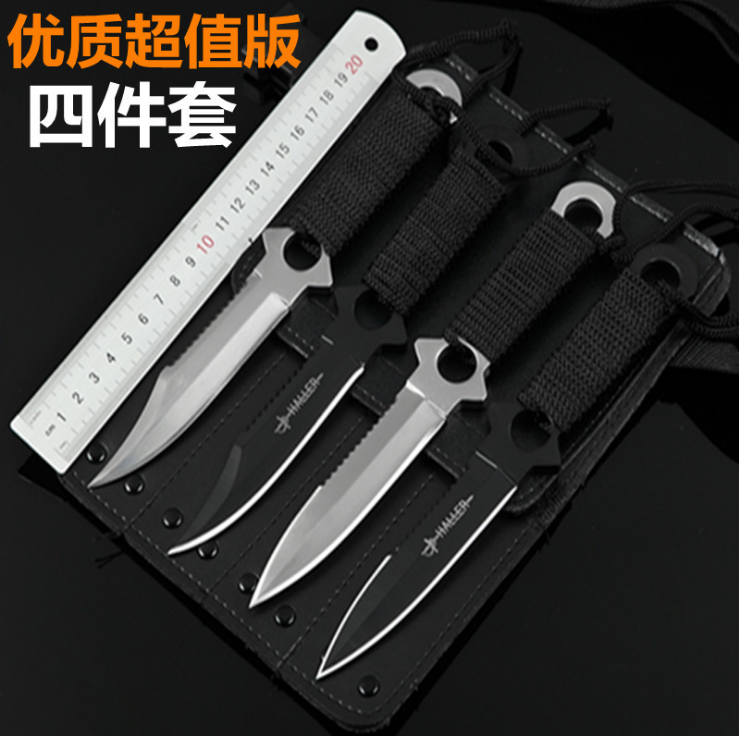 Open-edge diving knife bound legs with carry-on army knife Outdoor Swiss small straight knife short knife sleeve knife non-folding knife