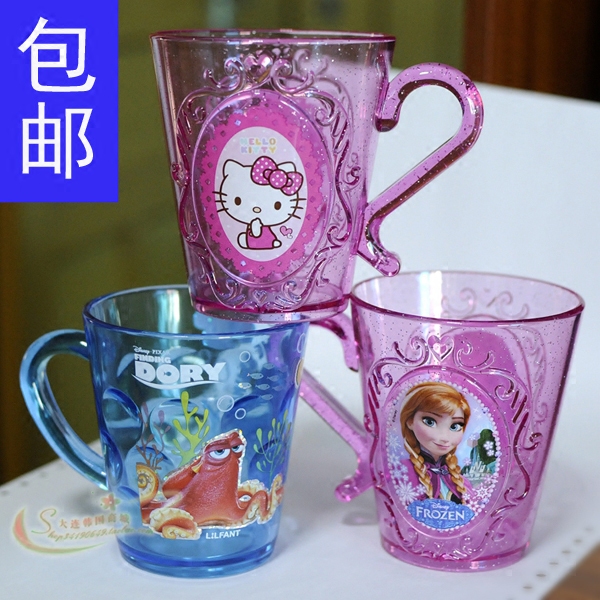 Korea imported children wash cup boys girls plastic brush cup baby with hand household with normal warm water cup