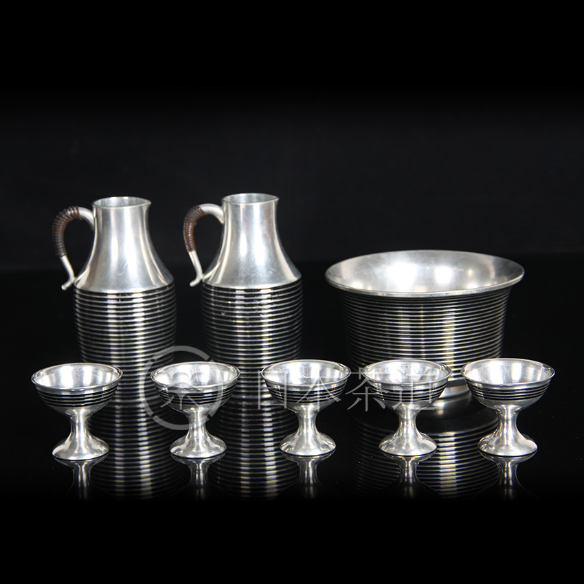 Oz Japanese Tin Wine Tin - Made Screw Spiral - Mask Wine Set All - Two pots of indentation